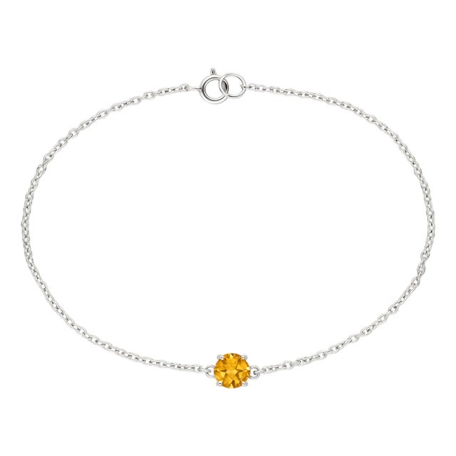 Citrine Everyday Stacking Bracelet, November Birthstone Minimalist Bracelet For Sale