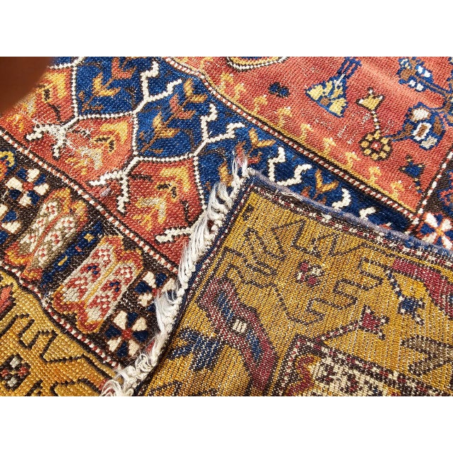 Turkish 19th Century Handwoven Anatolian Village Area Rug, Wool, Red & Navy, 3' x 5' For Sale - Image 3 of 18