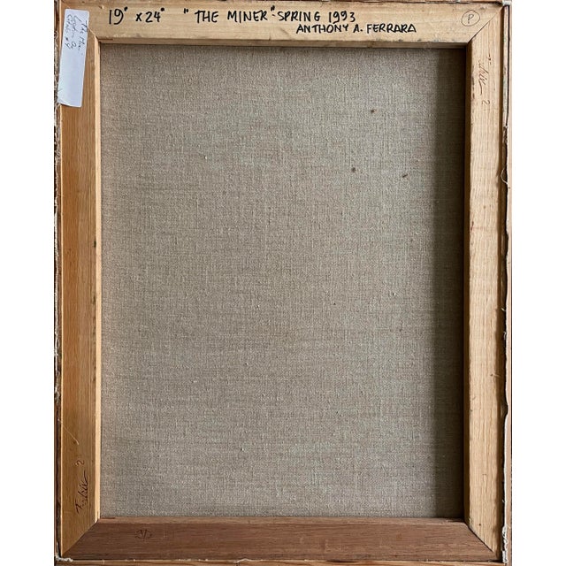 Anthony Ferrera - the Miner in Fairmount Park, Philadelphia, Signed (1993, Oil on Canvas)/Expressionist Figurative For Sale In Philadelphia - Image 6 of 6