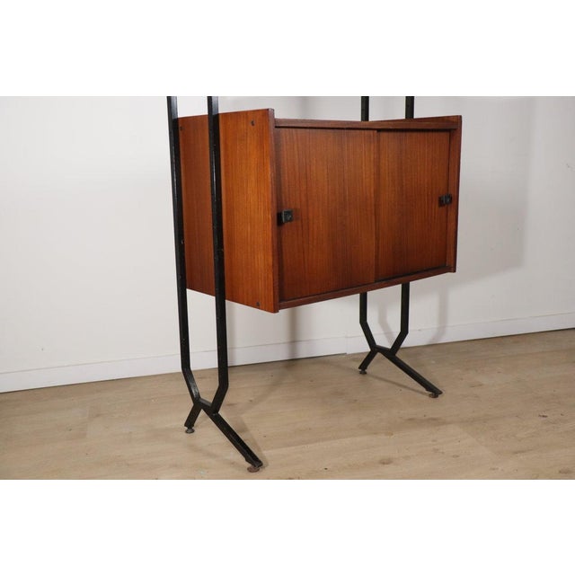 Vintage Modular Bookcase in Wood and Metal, Italy, 1960s For Sale - Image 10 of 18
