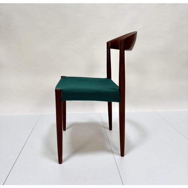 Side Chair in Teakwood with Original Woolen Upholstery Fabric by Knud Andersen for Jca Jensen, Denmark, 1960s For Sale - Image 9 of 17