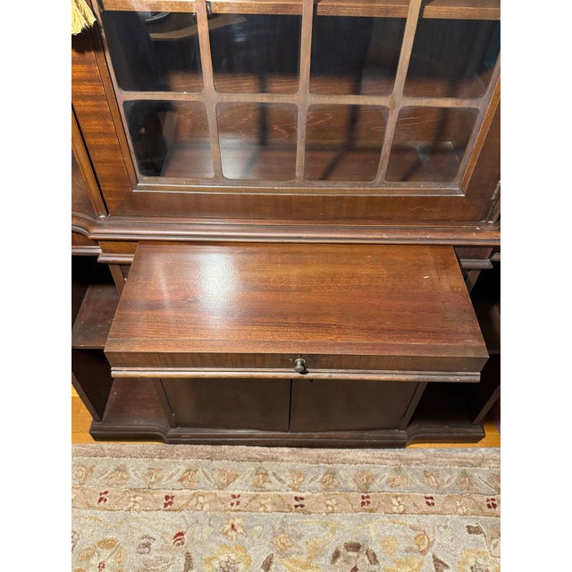 19th-Century Style Solid Wood Curio Cabinet — Tall Display Case With Glass Door & Shelving For Sale - Image 11 of 12