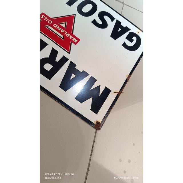 Vintage Marland Gasoline Metal Sign Advertising 2026 Reproduction 1.3mm Heavy Steel For Sale - Image 17 of 18