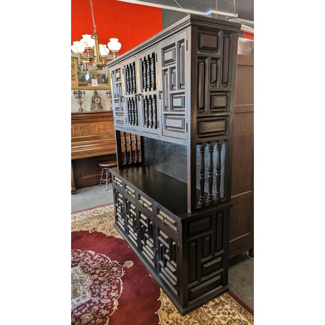 Arts & Crafts Arts and Crafts Ebonized Cabinet For Sale - Image 3 of 12