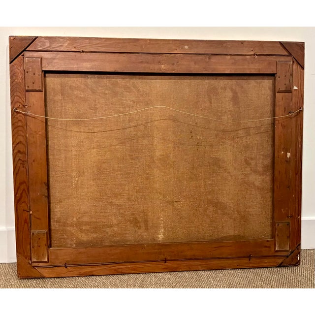 Folk Art style Antique “Bundle of Branches” Signed Painting, gold wood frame, circa 1920’s