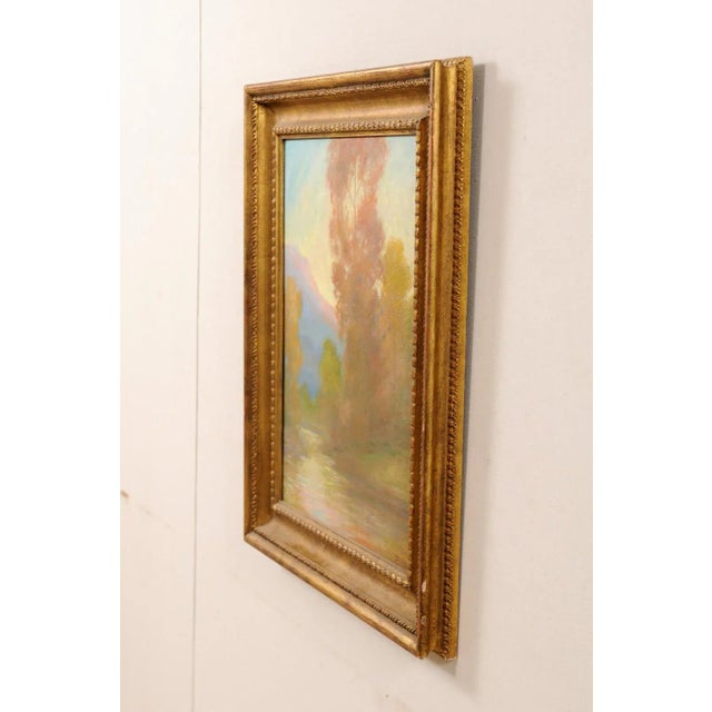 Paper A Romantic Landscape Oil Painting For Sale - Image 7 of 7