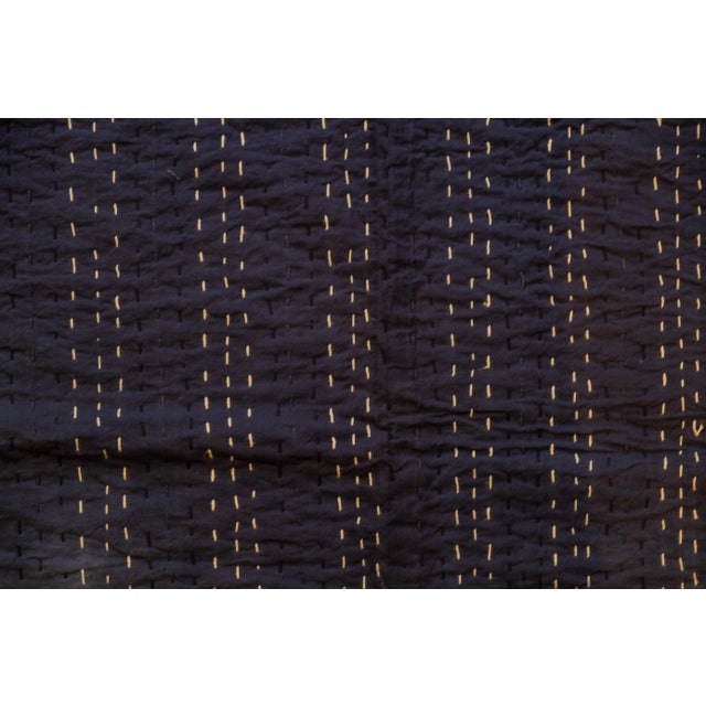 Boho Chic Tie Dyed Blue Kantha For Sale In San Francisco - Image 6 of 9