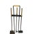 Mid-Century Modern Mid Century Modernist Fireplace Tool Set Black Wrought Iron & Brass For Sale - Image 3 of 9