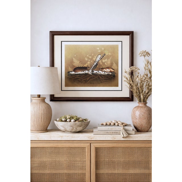 A striking large-scale insect composition by Charles Gaidy (20th century), presenting precisely drawn wing and body detail...