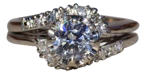 The Attercliff: Ladies Signed Ring Craft 14K White Gold Engagement Ring with 0.81 CT Center Diamond
