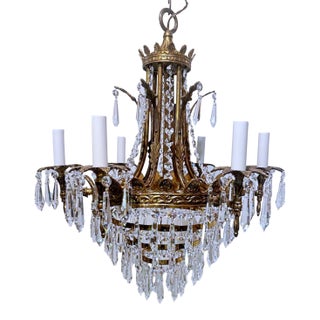 Vintage Brass Empire Style Chandelier For Sale