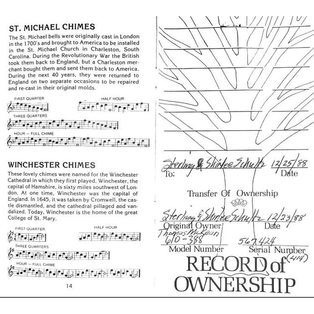 Howard Miller Signature Clock Model 610-388/Serial # 567424/ Windsor Cherry Finish For Sale - Image 11 of 12