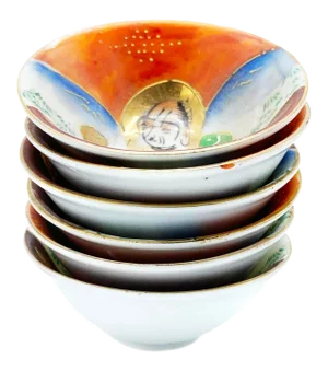 Art Deco Gilded and Enameled Satsume Finger Bowls - Set of 6