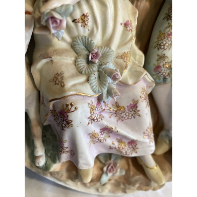 Ceramic Vintage Arnart Creation Victorian Couple Porcelain Wall Art Hanging Decor For Sale - Image 7 of 8