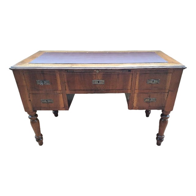 Late 19th Century Italian Walnut Desk, Italy For Sale