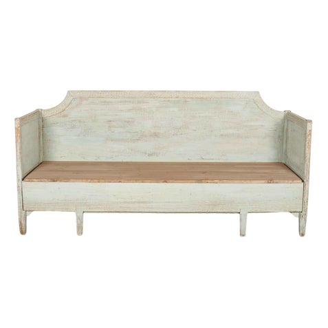Swedish Painted Bench in Pine For Sale