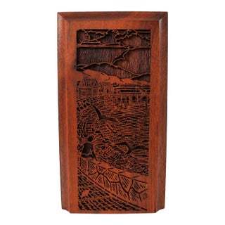 Vintage Lasercraft Walnut Wood Bookend For Sale