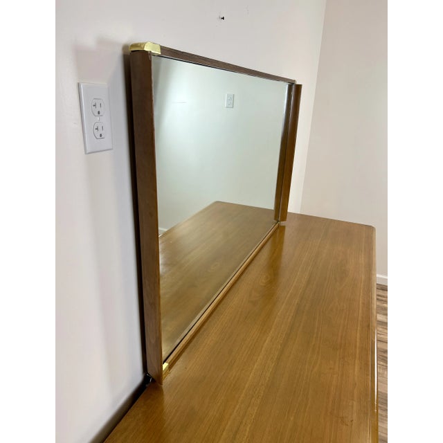 Mid-Century Modern Mid-Century Modern Johnson Paul Frankl Eight Drawer Dresser With Mirror For Sale - Image 3 of 12