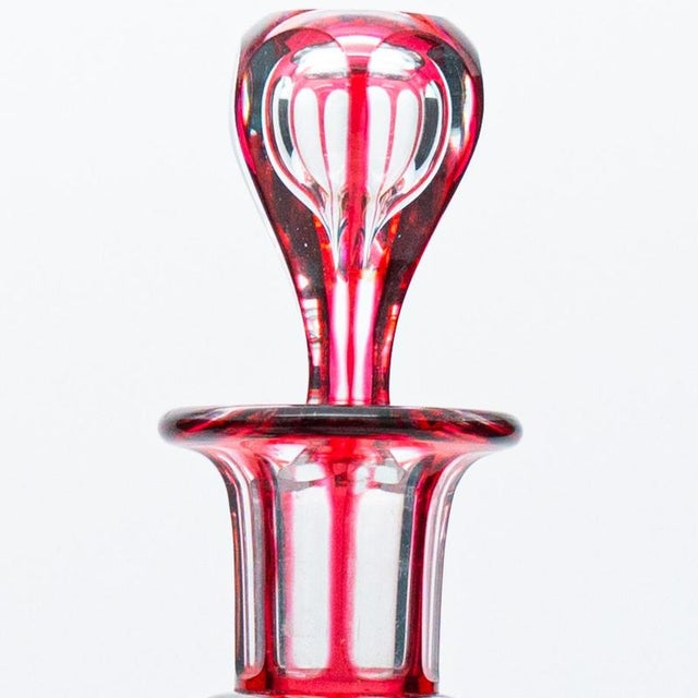 Vintage Red Overlay Crystal Items, 1930, Set of 4 For Sale - Image 3 of 9