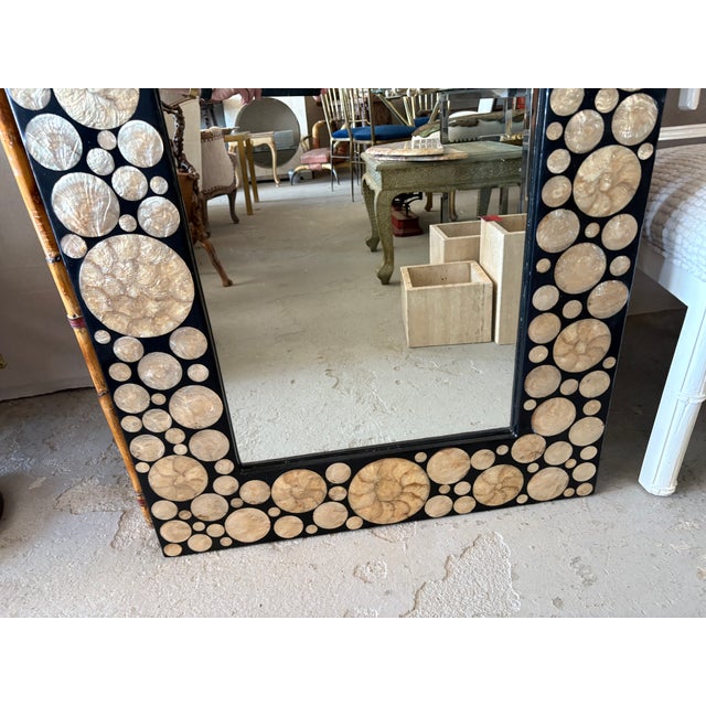 Post-Modern Mirror Inlaid With Capiz Shell For Sale - Image 6 of 13
