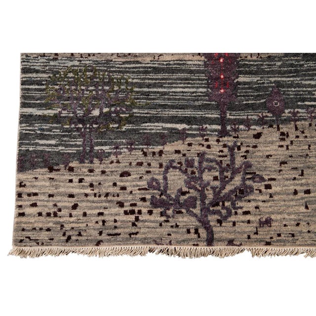 Brown 21st Century Modern Indian Gabbeh Style Rug For Sale - Image 8 of 12