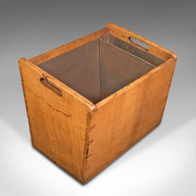 1910s Large Antique Edwardian English Oak Country House Fireside Store For Sale - Image 6 of 11