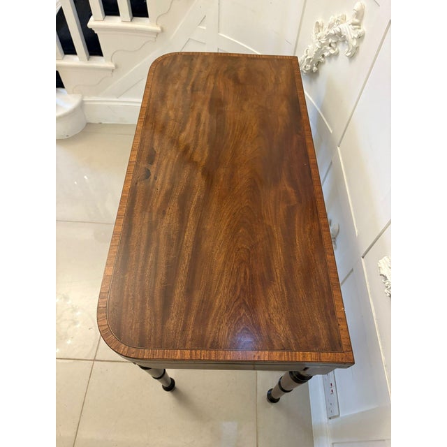 Brown Antique George III Mahogany Inlaid Card Table, 1800 For Sale - Image 8 of 10