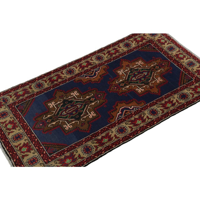 Hand knotted in wool and goat hair, this 3x6 Baluch runner represents a new line of tribal rugs in the Modern Classics...