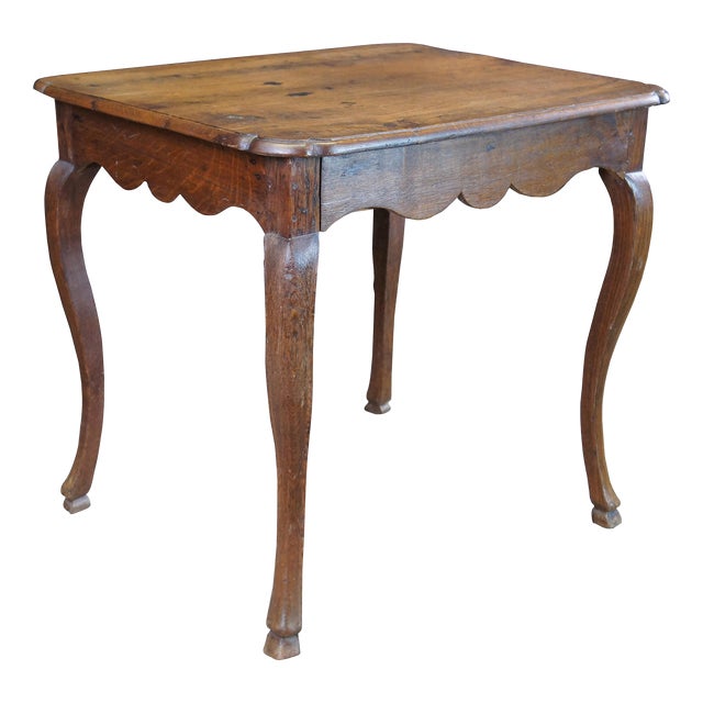 Late 19th Century Antique French Provincial Primitive Farmhouse Country Oak Side Table For Sale