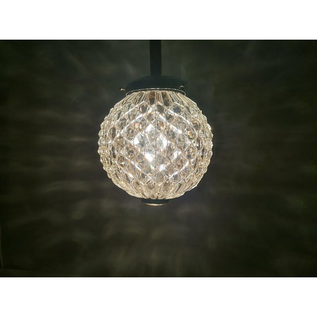 Mid-Century Portuguese Clear Crystal and Acrylic Hanging Lamp, 1960s For Sale - Image 6 of 14