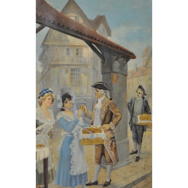 Late 19th to Early 20th Century Oil Painting "Colonial Bread Vendors" c.1900 For Sale In San Francisco - Image 6 of 11