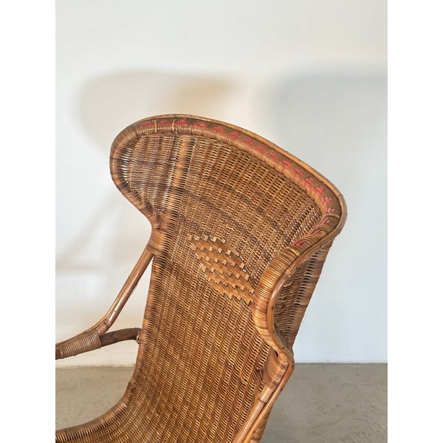 Wicker and Bamboo Armchair, 1970s For Sale - Image 17 of 18