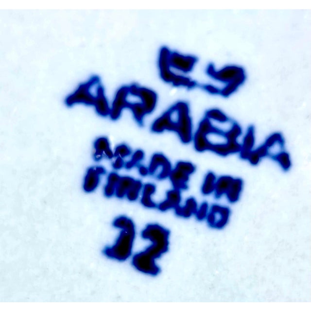 Vintage Anemone Blue by Arabia of Finland Flat Cups and Saucers Designed by Ulla Procopé , 16 Pieces For Sale - Image 9 of 10