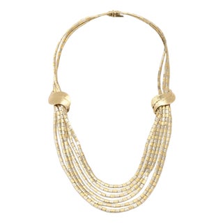 18k Yellow White Gold Serpenti Tubogas Collar Necklace, Manner of Bulgari For Sale