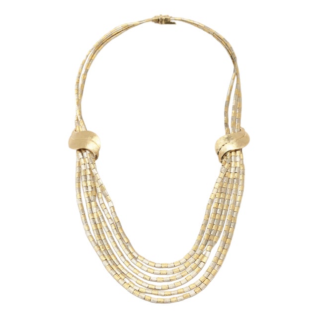 18k Yellow White Gold Serpenti Tubogas Collar Necklace, Manner of Bulgari For Sale