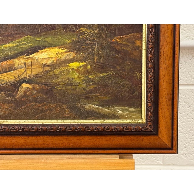 Golden mountain peaks rise above a quiet river where light and solitude meet 1975 Circa For Sale - Image 15 of 17