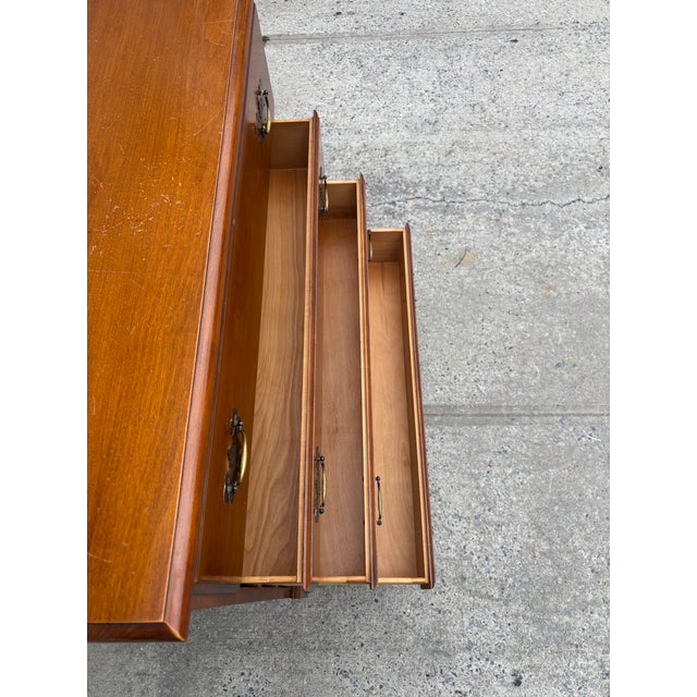 Vintage Colonial Revival Maple Secretary Desk Chest With Drop-Front Writing Surface For Sale - Image 12 of 12
