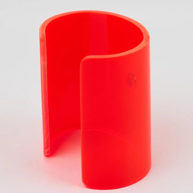 Courreges Paris Orange Acrylic Cuff Bangle Bracelet For Sale - Image 4 of 10