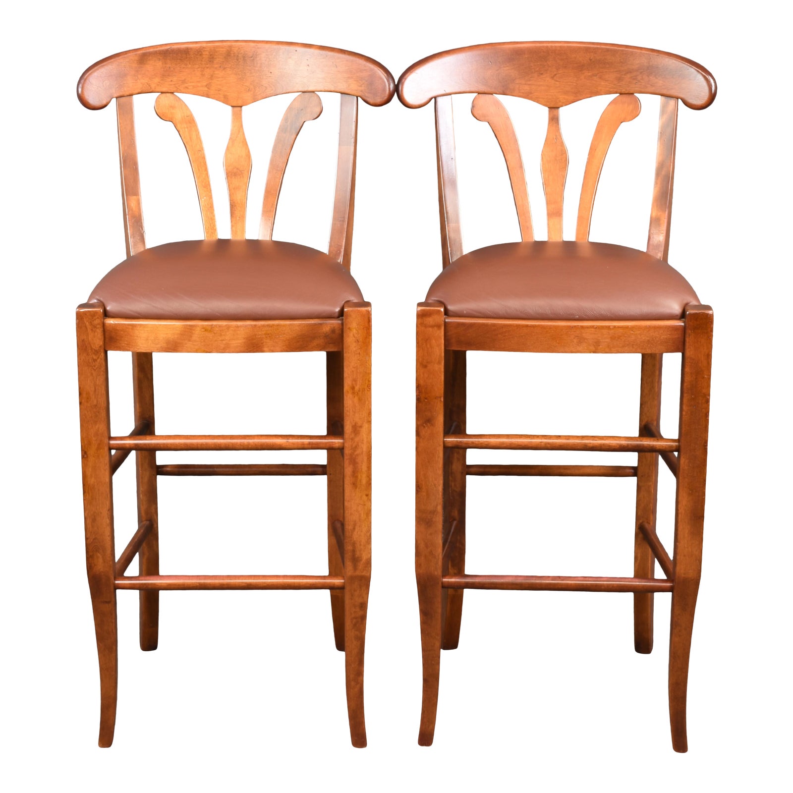 Nichols & Stone Country Manor Leather Bar Stools a Pair Chairish