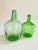 Antique French Set of Two Glass Bottles Green Color from France, 1950, Set of 2 For Sale - Image 10 of 11