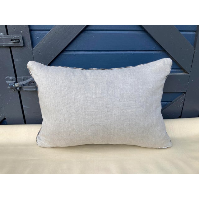 Traditional Fortuny Pillow With Antique Trim For Sale - Image 3 of 7