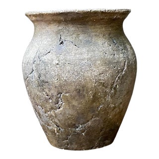 Vintage Textured Ceramic Pottery Vase For Sale