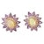 Bochic “Orient” Amethyst, Moonstone and Topaz Set In 18K Gold and Silver Earrings For Sale