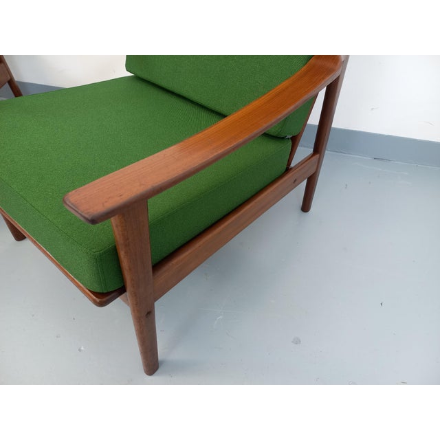 Vintage Scandinavian Chairs in Teak and Green Fabric, 1960s, Set of 2 For Sale - Image 15 of 18