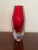 Mid-Century Modern Vintage Murano Seguso Goede Faceted Red Vase For Sale - Image 3 of 5