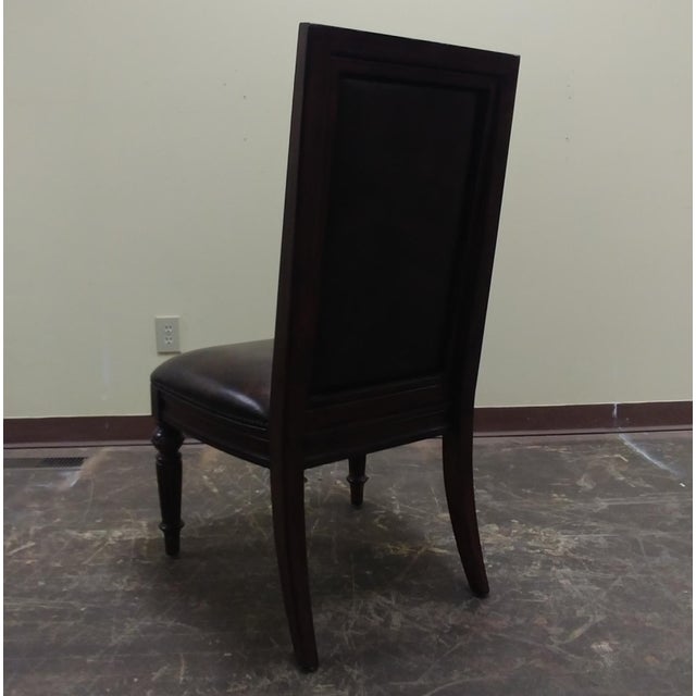 Modern Thomasville Furniture Fredericksburg Whiskey Mahogany Leather Upholstered Chair Chairish