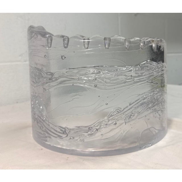 Cast Studio Glass Menorah by Joel & Candace Bless Curved Shape Brutalist Waves For Sale - Image 13 of 15