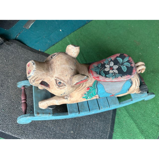 19th Century Rocking Pig, in Very Good conditions. Designed before 1890