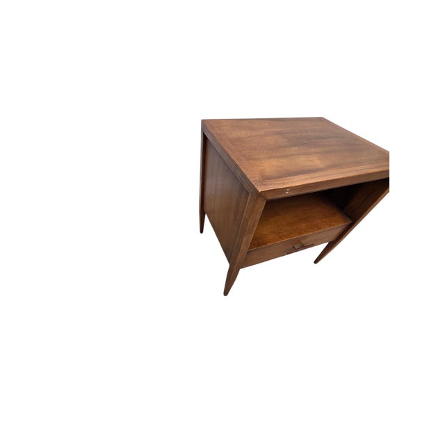 Wood Vintage Danish Modern Century Furniture Night Stand End Table Rosewood Bronze For Sale - Image 7 of 15