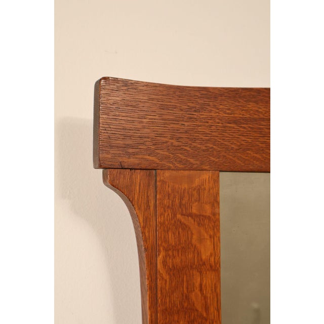 L. & J.G. Stickley Arts And Crafts Oak Wall Mirror For Sale - Image 9 of 18